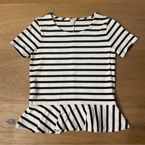 J. Crew Striped Peplum Top